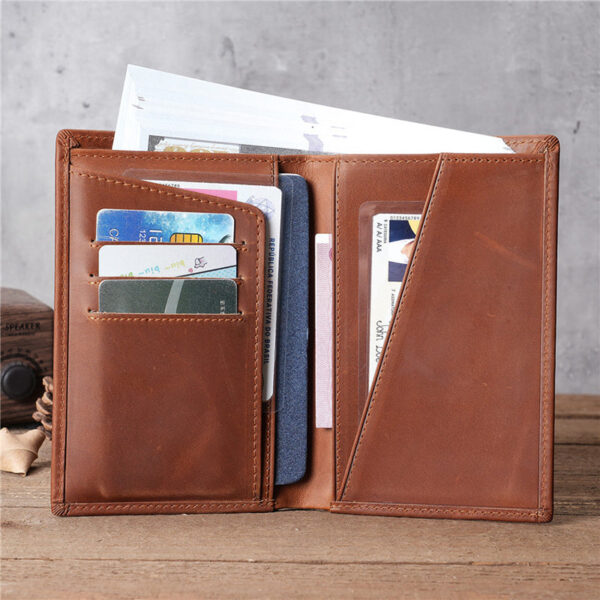 Leather Passport Wallet Retro Leather Card Holder - Image 2