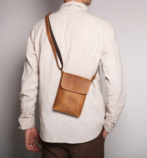 HandmadeGenuineLeatherSatchelBagShoulderBagFullGrainLeatherSmallCrossbodyBagForMens_1