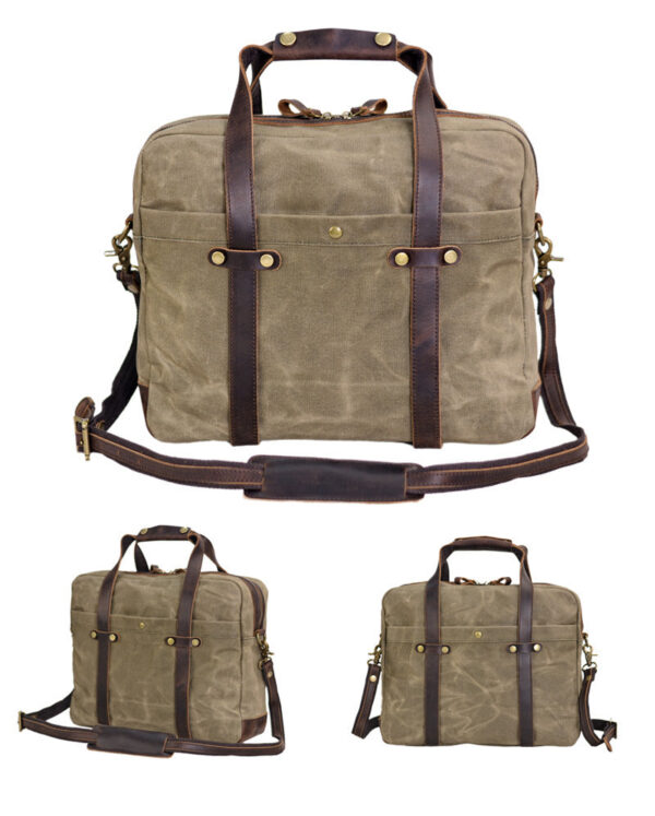 Canvas Messenger Bag Canvas Brief case Laptop Bag - Image 6