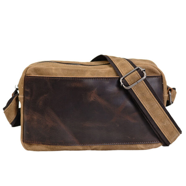 Leather Vintage Crossbody Bag Canvas Shoulder Bag iPad Bag