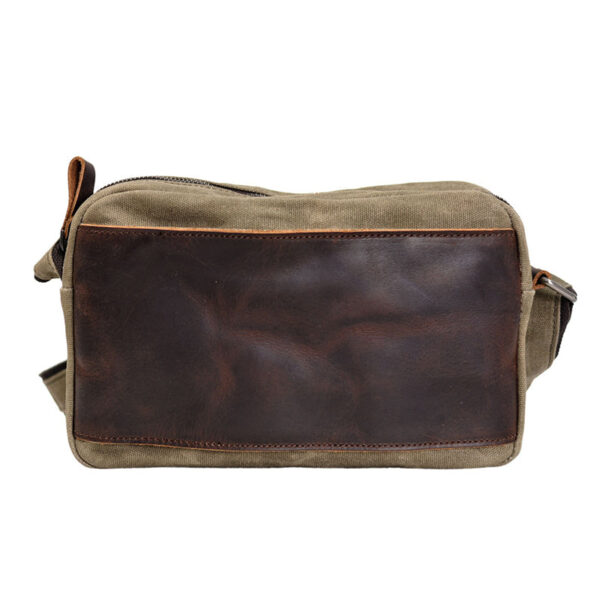 Leather Vintage Crossbody Bag Canvas Shoulder Bag iPad Bag - Image 2